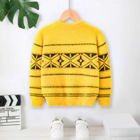 Boys Yellow Self-Design Regular Sweater Sweaters & Cardigans