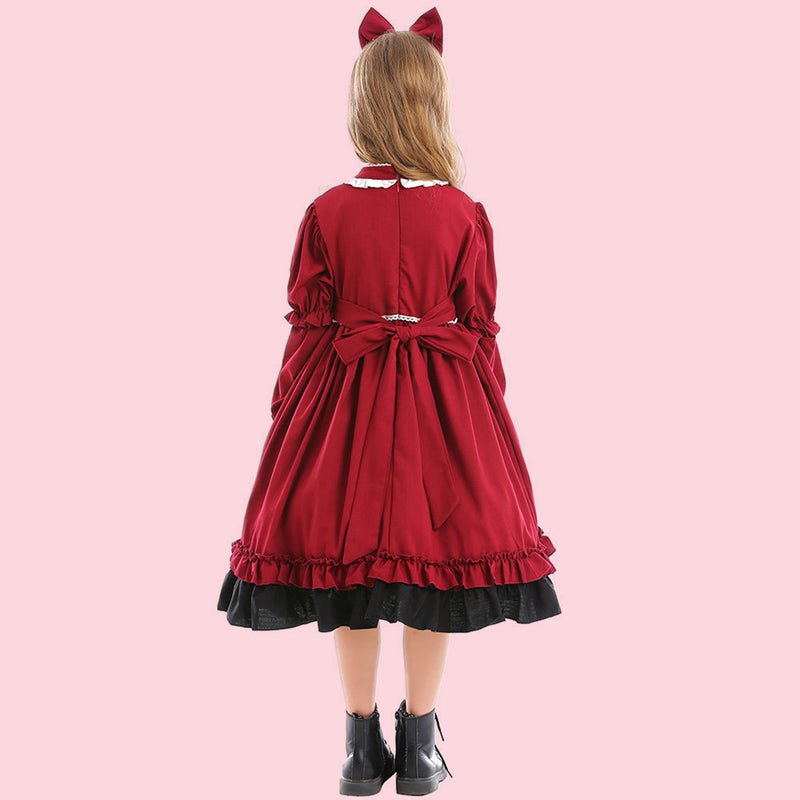 Girls Ruffles Midi Dress Party Dresses   