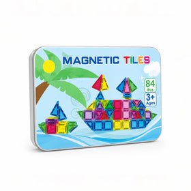 84 PCS Magnetic Tiles Building Blocks Set for Kids Trending Accessories Blue Onesize