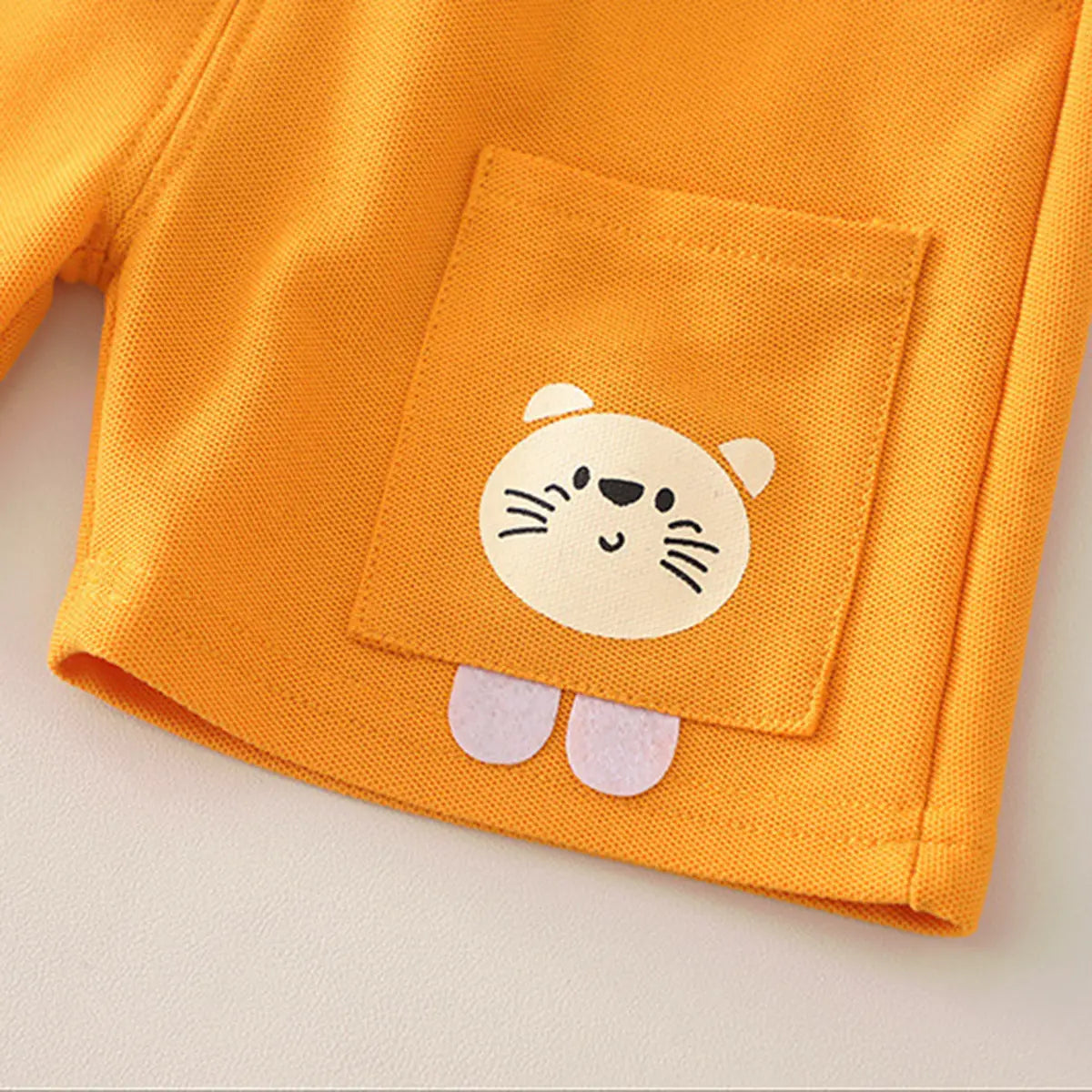 Boys Mustard Lion Graphic Raglan Sleeves T-Shirt With Elasticated Shorts Sets 2 pc. Sets