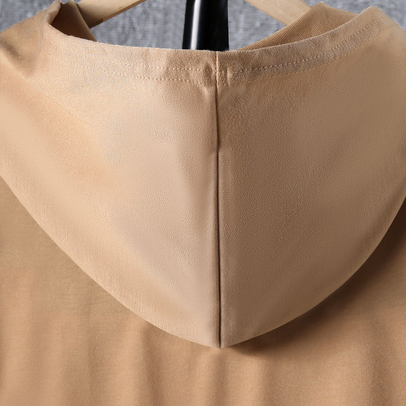 Boys Khaki Color-blocked Hooded Sweatshirt With Pants Sets 2 pc. Sets