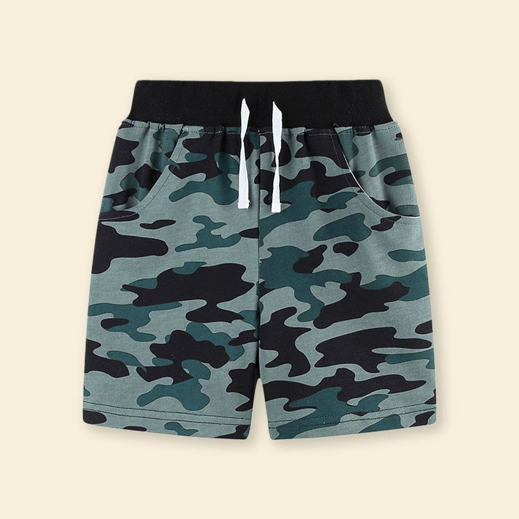 Boys Camouflage Print Regular Shorts Shorts   