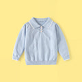 Girls Light Blue Long Sleeve Bow Embellished Polo Sweater Sweaters & Cardigans Light Blue 2-3 Y