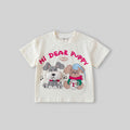 Girls Off White Short Sleeve Puppy Print T-Shirt Tshirts Off White 1-2 Y