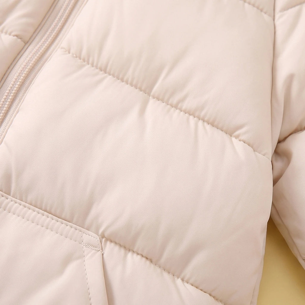 Boys Beige Hooded Quilted Puffer Jacket Coats & Jackets