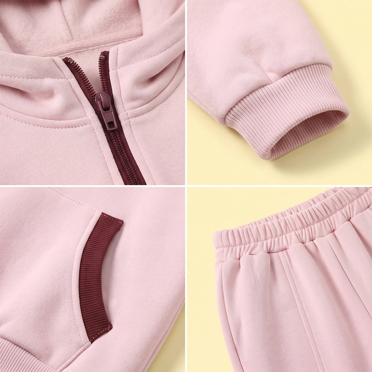Girls Light Pink Hooded Sweatshirt & Joggers Co-ord Sets Sets