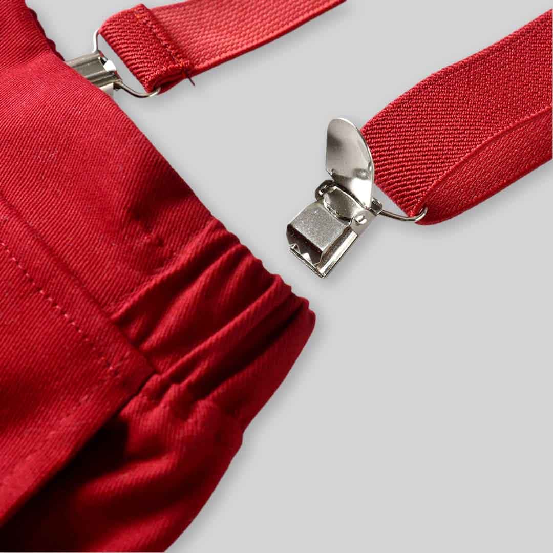 Boys Short Sleeve Shirt With Suspender Shorts Set Sets   