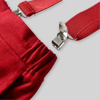 Boys Short Sleeve Shirt With Suspender Shorts Set Sets   