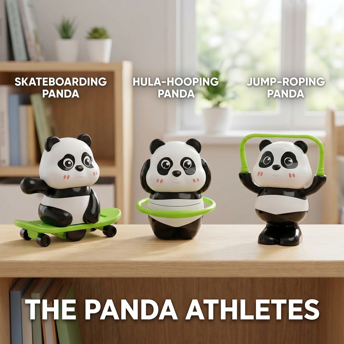 3 Naughty Pandas, Unlimited Fun, 3 in-1 Moving Panda Toy Set for Kids Trending Accessories
