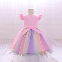 Girls Unicorn Print Party Wear Dress Party Dresses   