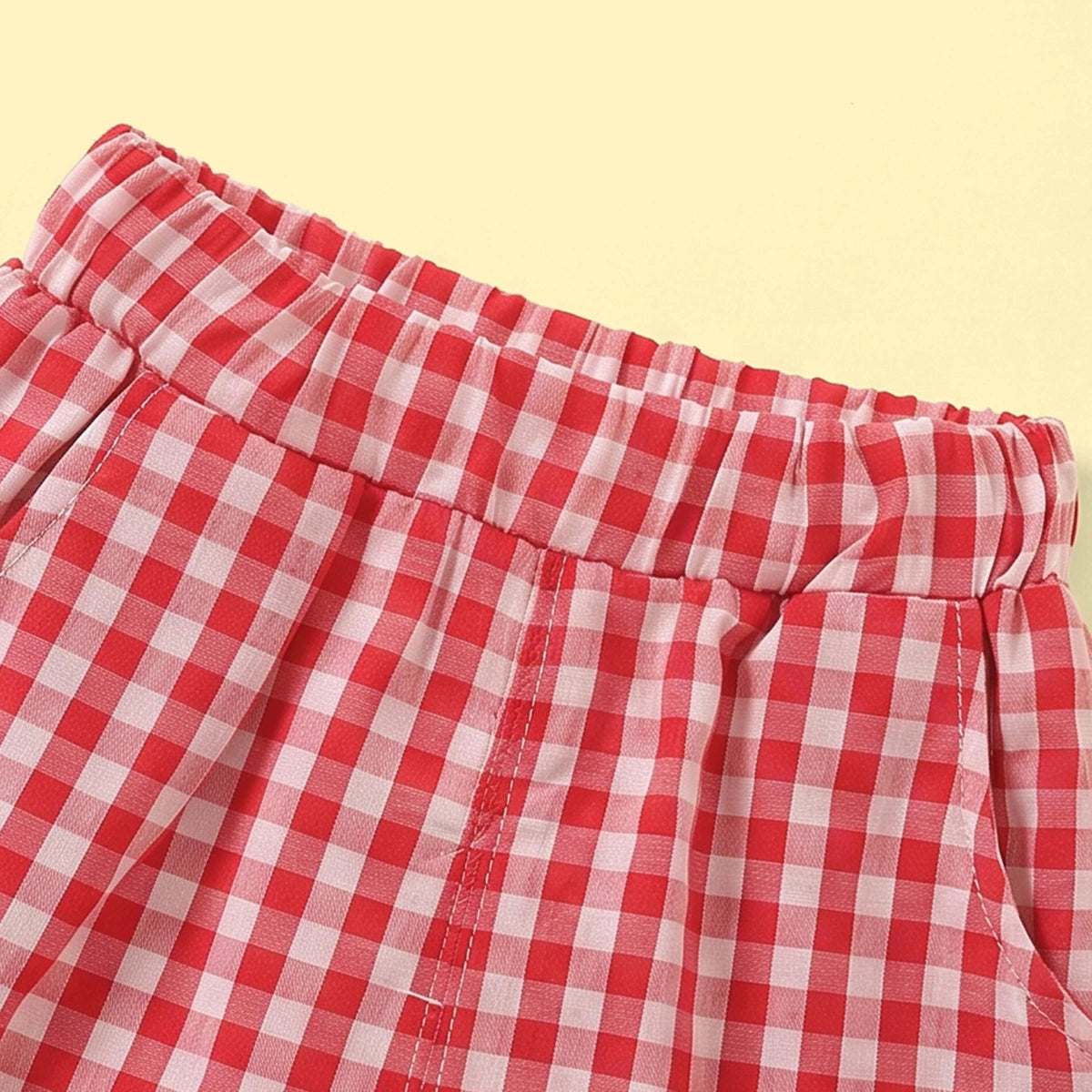 Girls White Sleeveless Top With Checked Pants Sets 2 pc. Sets