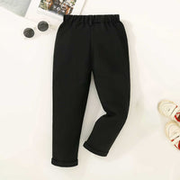 Boys Black Straight Fit Trousers with Belt Loop Pants