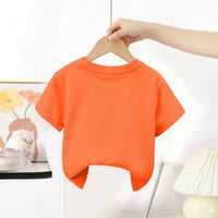 Boys Orange Short Sleeve Good Day Typography Printed T-Shirt Tshirts
