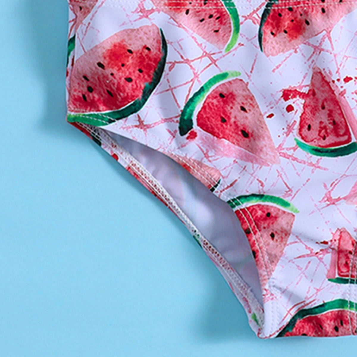 Girls Red Watermelon Print Top With Briefs Swimwear Sets Sets