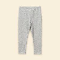 Girls Light Grey Solid Ankle Length Leggings Leggings & Tights