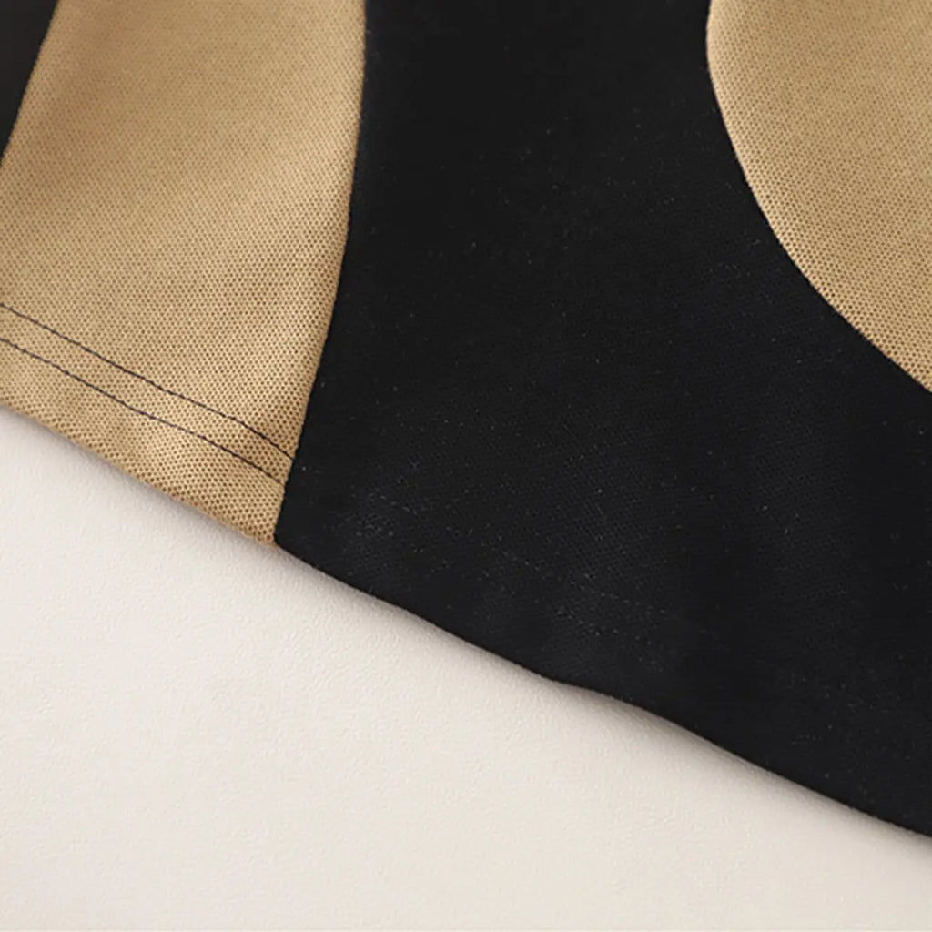 Boys Brown Colourblocked Polo T-Shirt With Shorts Sets Sets