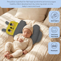Baby Pillow with Head & Neck Support -Soft Cotton Infant Sleeping Pillow for Flat Head Protection Trending Accessories