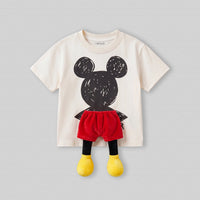 Boys Cream Mickey Mouse Graphic print Short Sleeve T-Shirt Tshirts Cream 1-2 Y