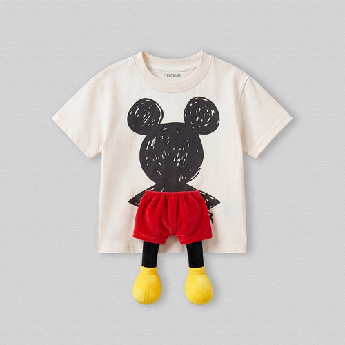Boys Cream Mickey Mouse Graphic print Short Sleeve T-Shirt Tshirts Cream 1-2 Y
