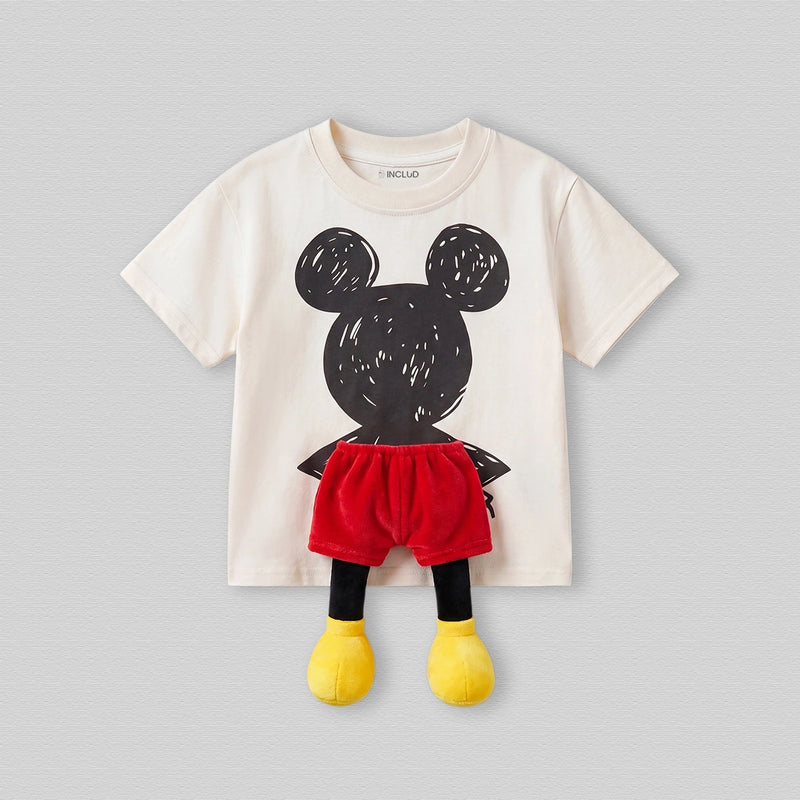 Boys Cream Mickey Mouse Graphic print Short Sleeve T-Shirt Tshirts Cream 1-2 Y