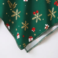 Girls Green Christmas Theme Printed Top With Pants Sets 2 pc. Sets