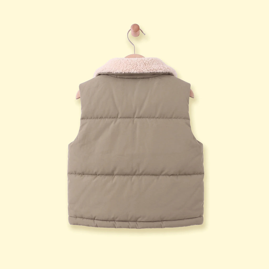 Boys Olive Green Sleeveless Puffer Jacket Coats & Jackets