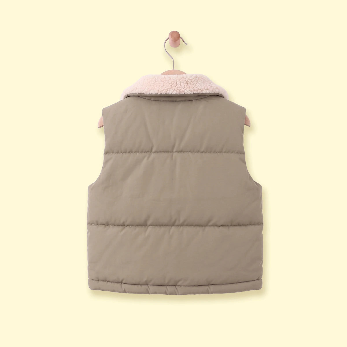 Boys Olive Green Sleeveless Puffer Jacket Coats & Jackets