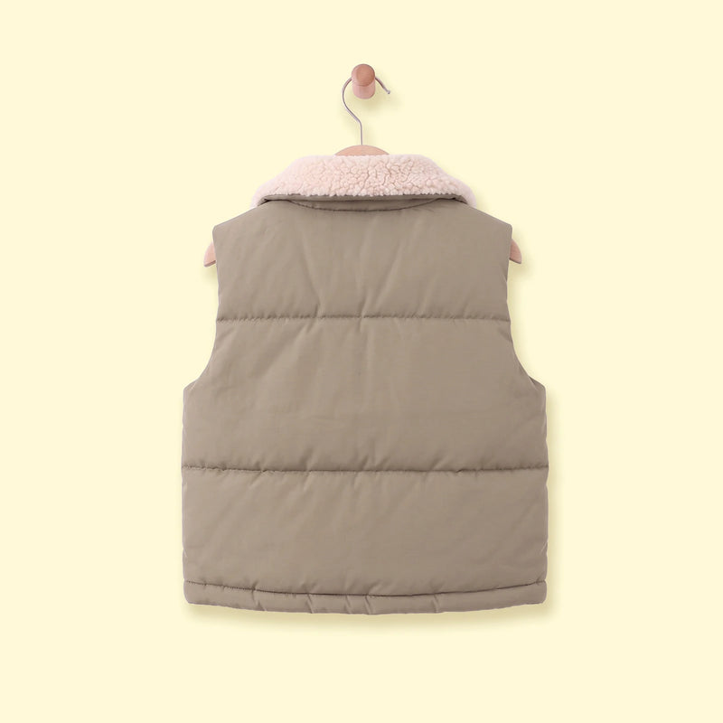 Boys Olive Green Sleeveless Puffer Jacket Coats & Jackets