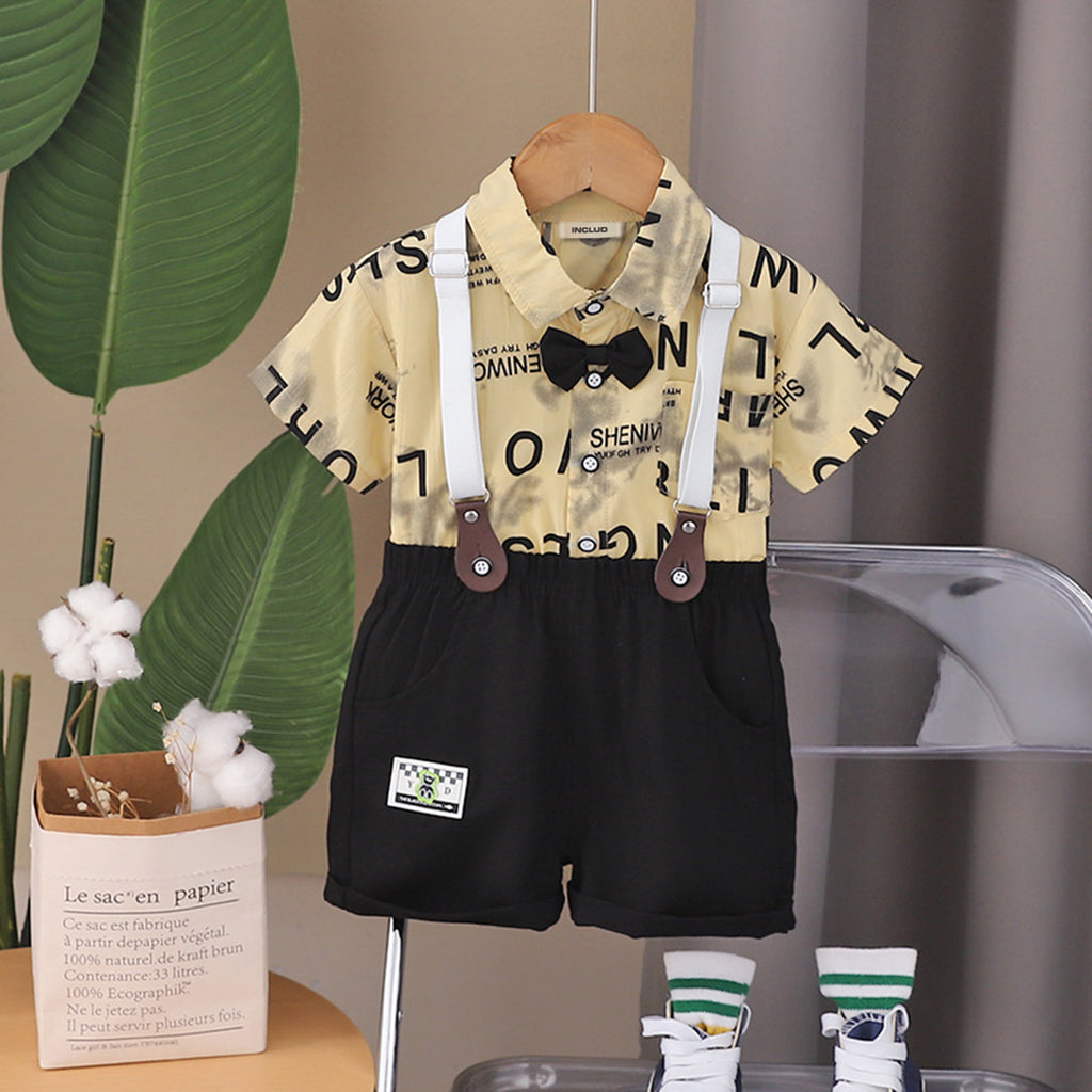 Boys Alphabets Printed Shirt With Shorts