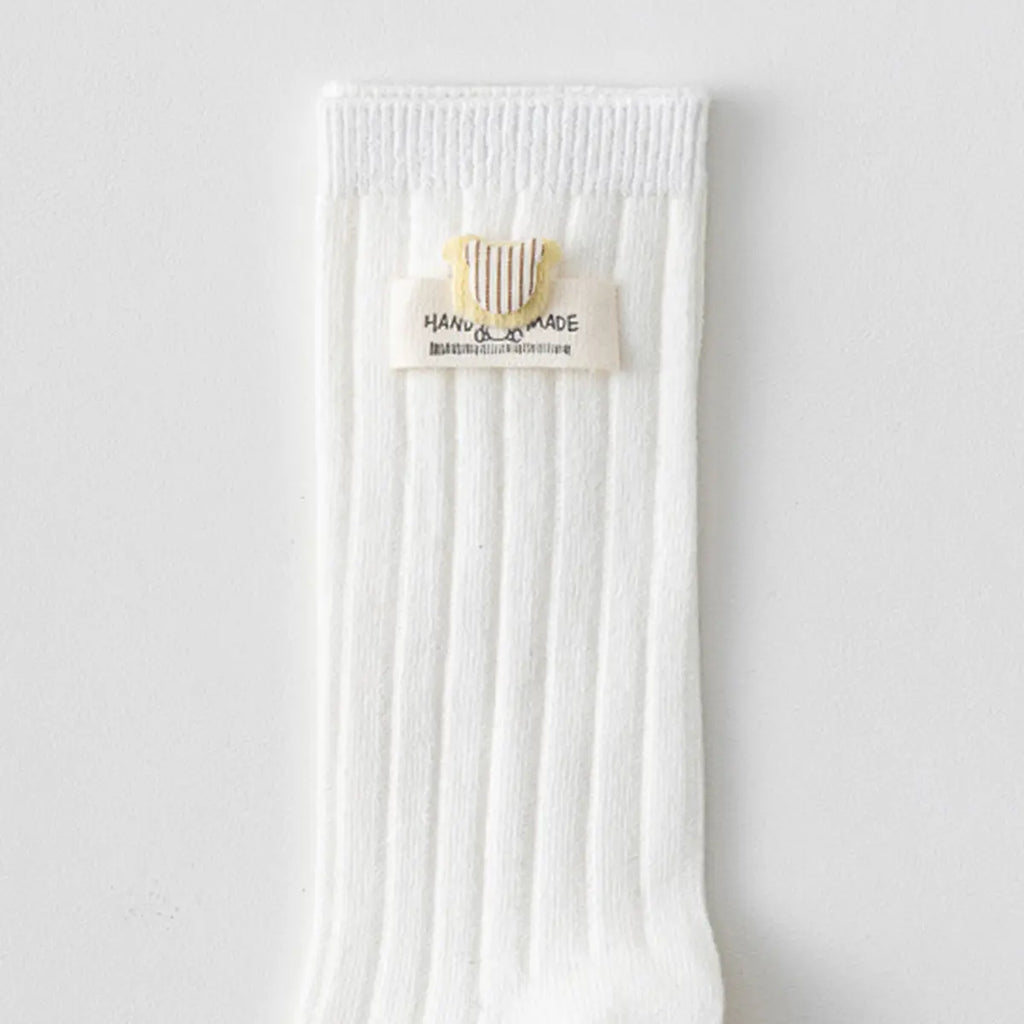 Pack of 6 Boys Multicolour Bear Applique Calf Length Cotton Socks Socks
