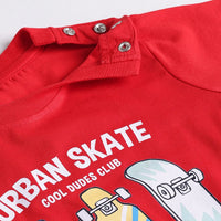 Boys Red Skate Graphics T-Shirt With Elasticated Shorts Sets 2 pc. Sets
