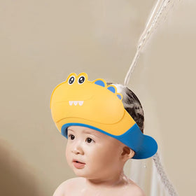 Baby Yellow Dinosaur Shower Cap with Water Guard Trending Accessories Yellow Onesize
