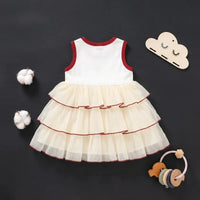 Girls Cream Tiered Ruffle Fit & Flare Dress Casual Dresses