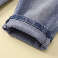 Boys Dark Blue Graphic Jacket With T-Shirt And Denim Pants Sets 3 pc. Sets