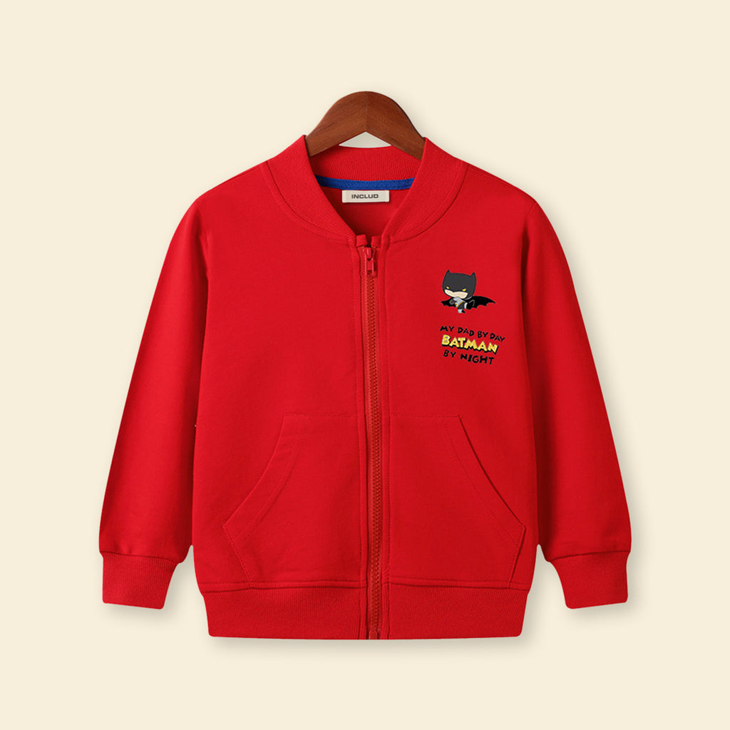 Boys Mock Collar Zipper Jacket Coats & Jackets Red 1-2 Y 