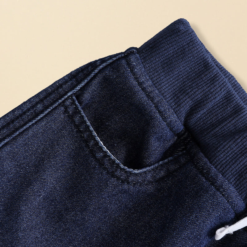 Boys Blue Rib Waist Denim Pants Jeans