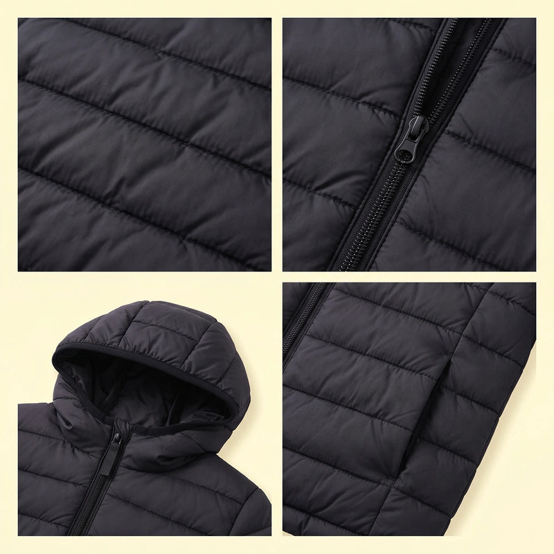 Boys Black Hooded Quilted Puffer Jacket Coats & Jackets