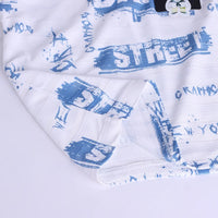 Boys White Typographic Printed Short Sleeve Polo T-Shirt With Cargo Shorts Sets Sets