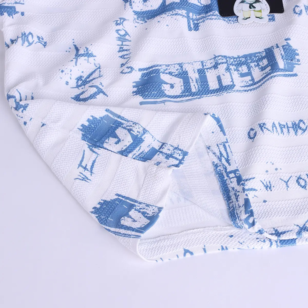 Boys White Typographic Printed Short Sleeve Polo T-Shirt With Cargo Shorts Sets Sets