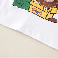 Boys Mustard Lion Graphic Raglan Sleeves T-Shirt With Elasticated Shorts Sets 2 pc. Sets