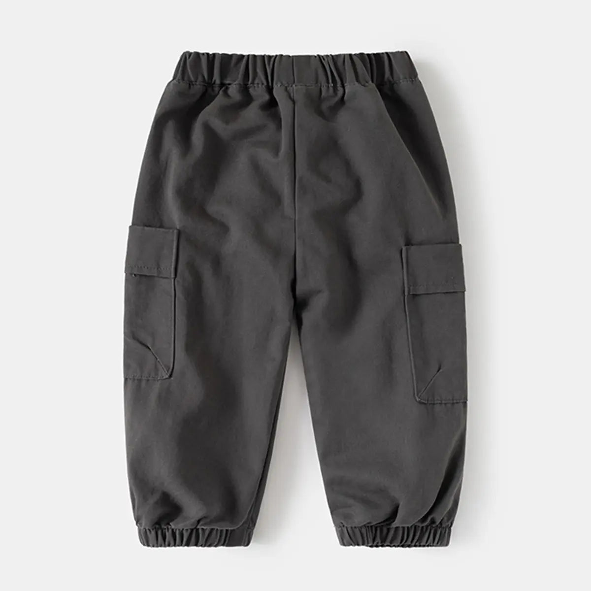 Boys Dark Grey Utility Cargo Pants With Elasticated Waistband Pants