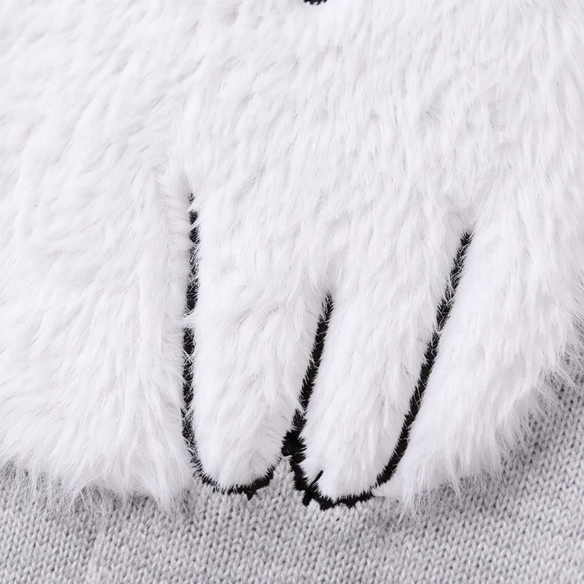 Girls Grey Cat Applique Knitted Sweater Dress Casual Dresses