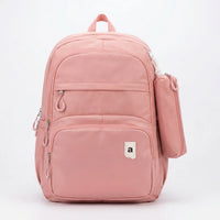 Girls Pink Multi-Compartment School Backpack with Side Pouch Trending Accessories Pink Onesize