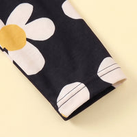 Girls Black Floral Print Long Sleeve Fit & Flare Dress Casual Dresses