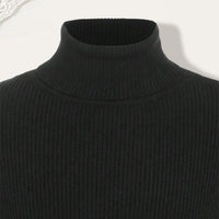Boys Black High Neck Pullover Sweaters & Cardigans