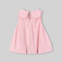 Girls Pink Kitty Applique Peter Pan Collar Balloon Dress Casual Dresses