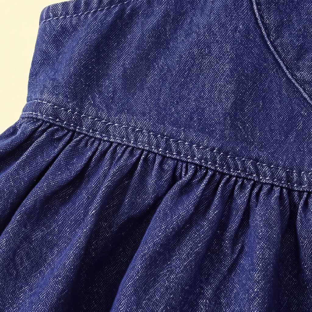 Girls Dark Blue Sleeveless Pinafore Dress Casual Dresses