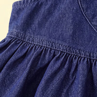 Girls Dark Blue Sleeveless Pinafore Dress Casual Dresses