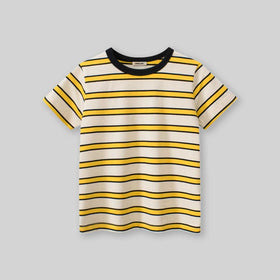 Boys Short Sleeves Striped T-Shirt Tshirts Yellow 1-2 Y 