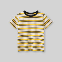Boys Short Sleeves Striped T-Shirt Tshirts Yellow 1-2 Y 